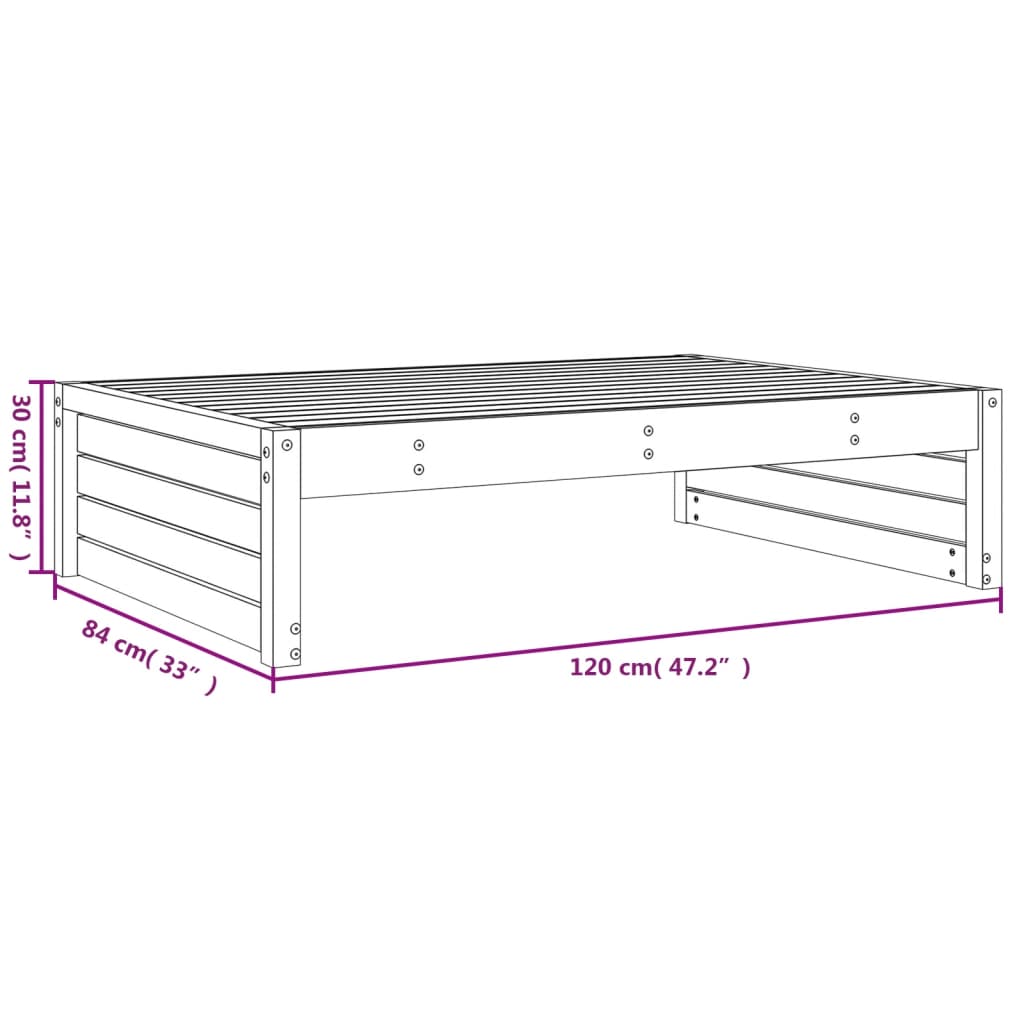 Vrtni tabure 120 x 80 cm od masivnog drva duglazije