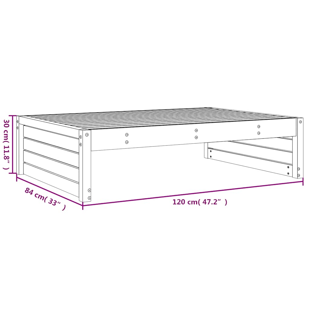 Vrtni tabure 120 x 80 cm od impregnirane borovine Smeđa