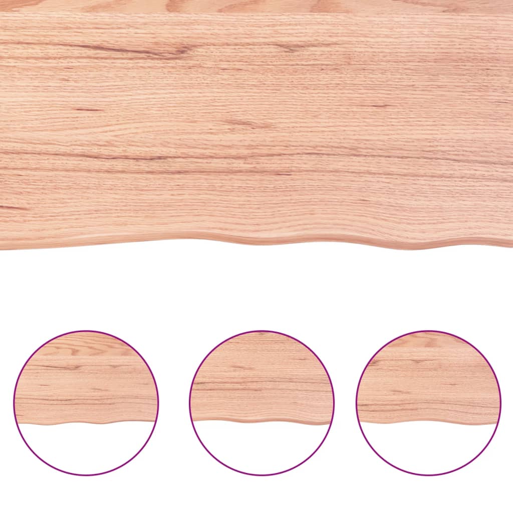 Zidna polica svjetlosmeđa 80x40x(2-4) cm obrađena hrastovina