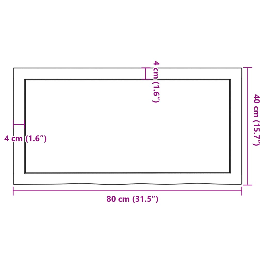 Zidna polica svjetlosmeđa 80x40x(2-4) cm obrađena hrastovina