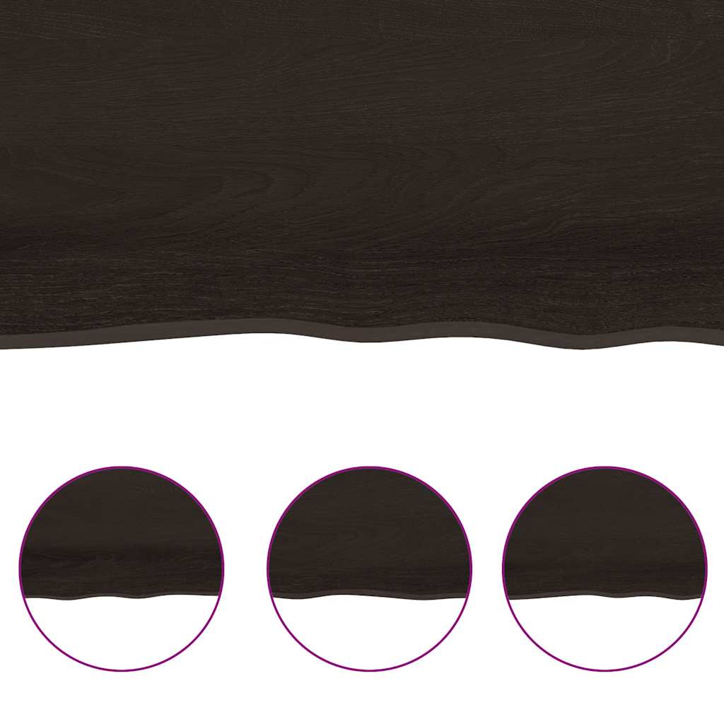 Stolna ploča tamnosmeđa 120x40x(2-6) cm obrađena hrastovina
