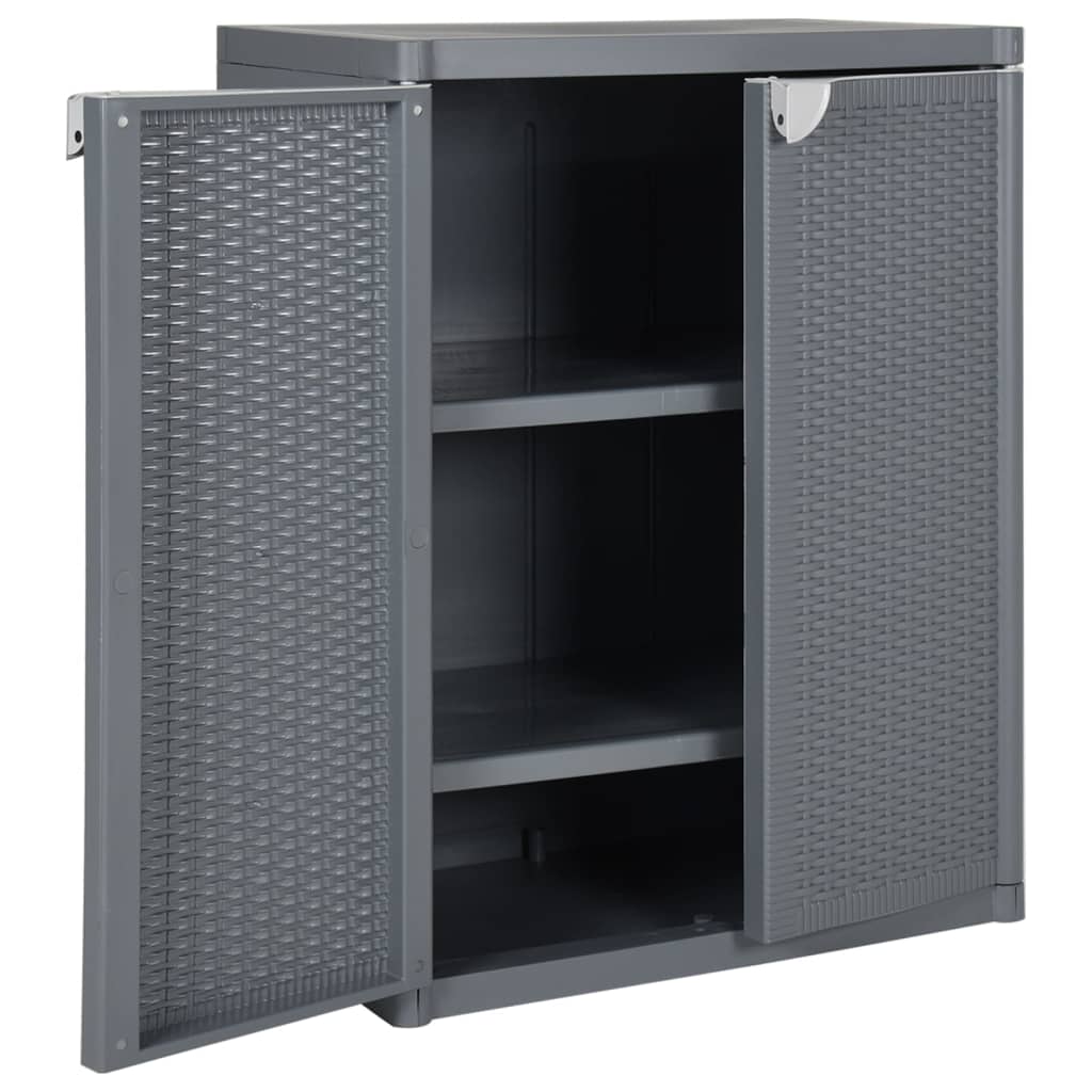Vrtni ormarić za pohranu sivi 65 x 45 x 88 cm PP ratan