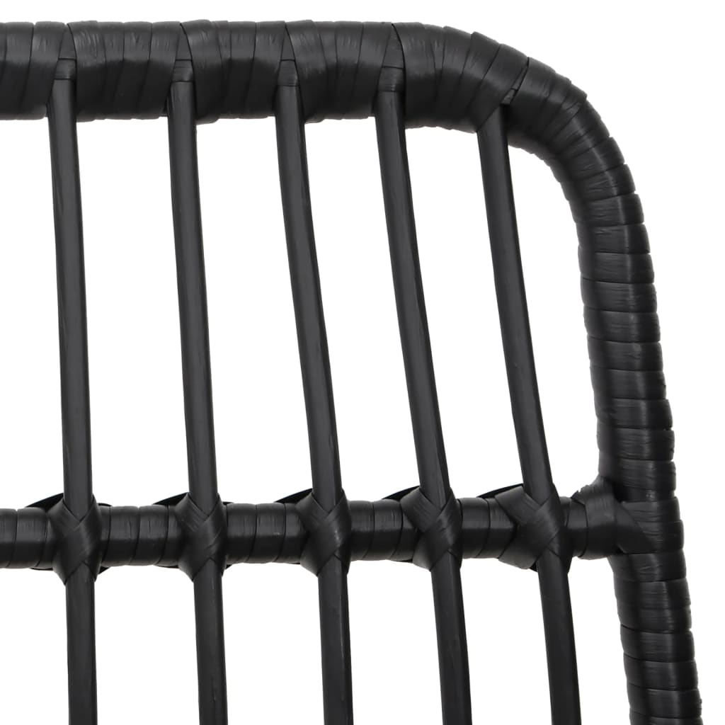 7-dijelni vrtni blagovaonski set od poliratana crni Crna Dužina stola 160 cm