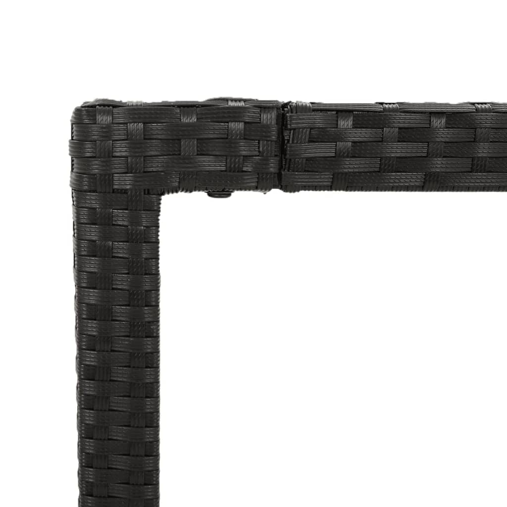 7-dijelni vrtni blagovaonski set s jastucima crni od poliratana Crna Dužina stola 190 cm