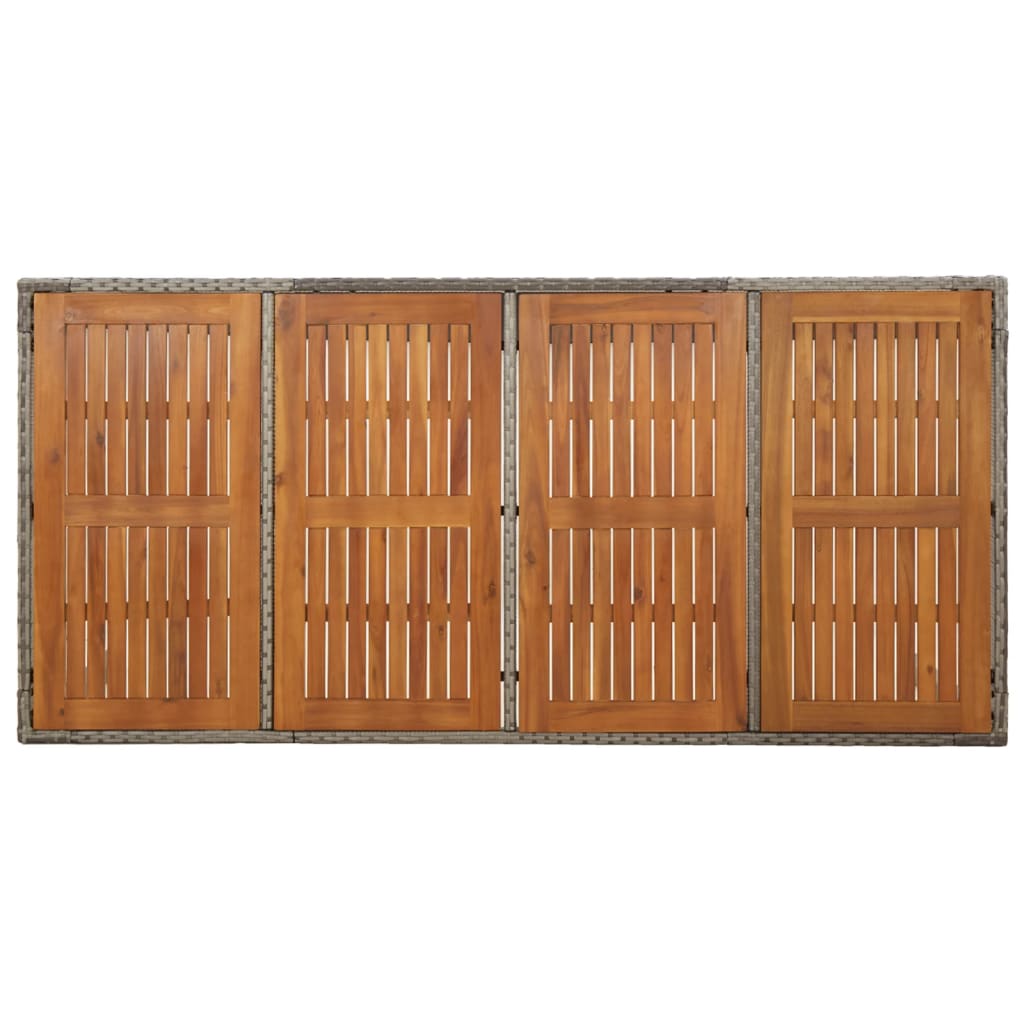 7-dijelni vrtni blagovaonski set sivi od poliratana Siva Dužina stola 190 cm