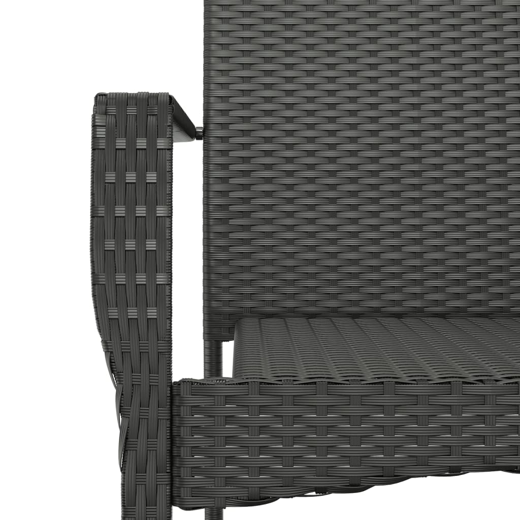 5-dijelni vrtni blagovaonski set s jastucima od poliratana crni Crna Dužina stola 160 cm