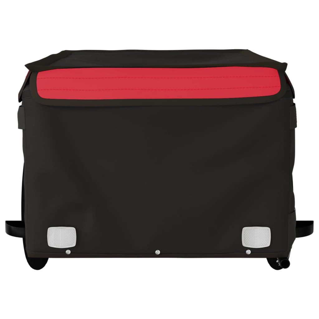 Prikolica za bicikl crno-crvena 45 kg željezna 124 x 62.5 x 52 cm