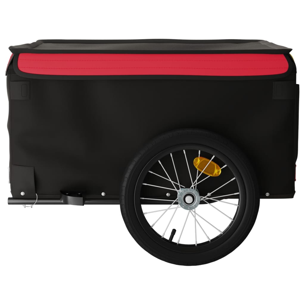 Prikolica za bicikl crno-crvena 45 kg željezna 124 x 62.5 x 52 cm