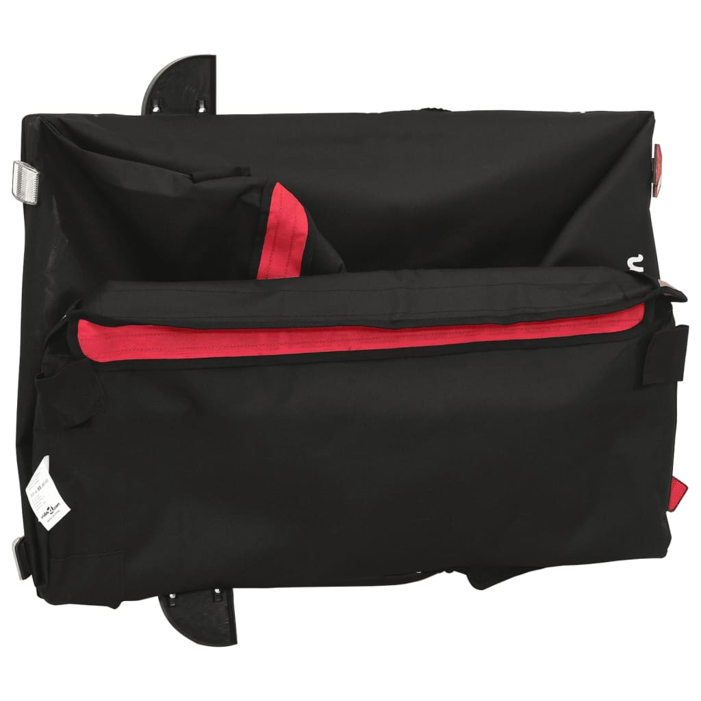 Prikolica za bicikl crno-crvena 45 kg željezna 124 x 62.5 x 52 cm