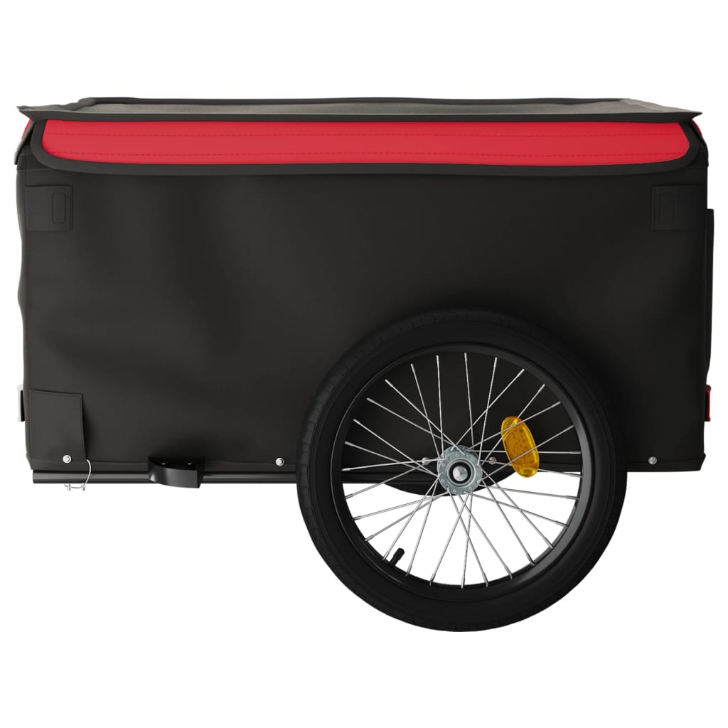Prikolica za bicikl crno-crvena 45 kg željezna Crna 134 x 69 x 59 cm
