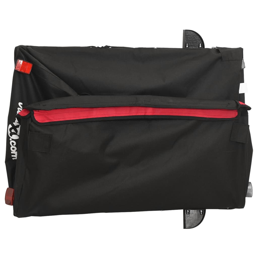 Prikolica za bicikl crno-crvena 45 kg željezna Crna 134 x 69 x 59 cm