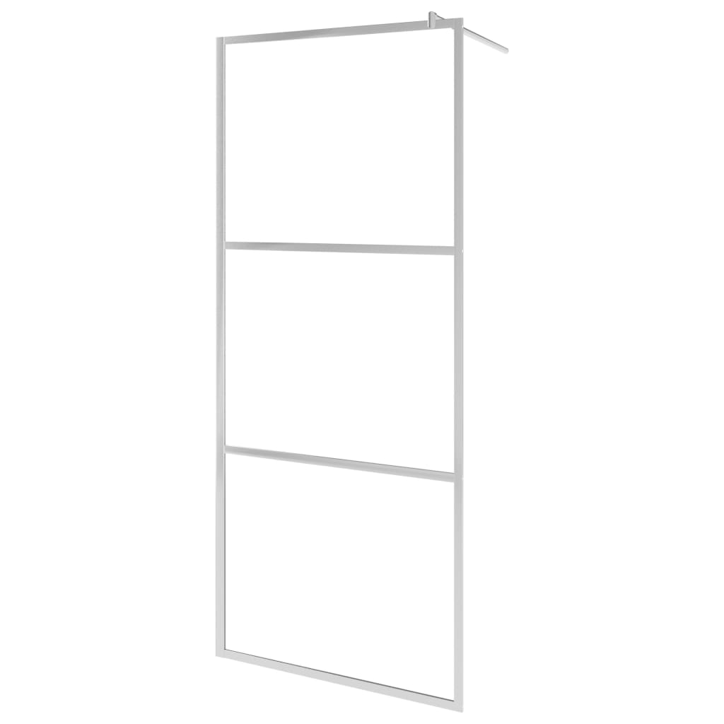 Pregrada za tuš s policom krom 100x195 cm staklo ESG i aluminij