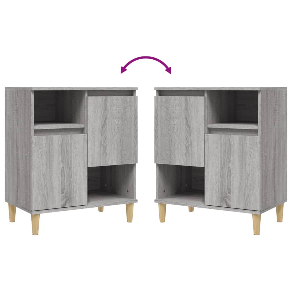 Komode 2 kom boja hrasta 60 x 35 x 70 cm od konstruiranog drva Siva