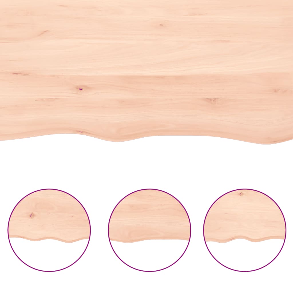 Kupaonska radna ploča 80x60x(2-6) cm netretirano masivno drvo