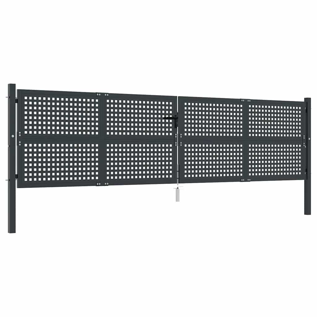Vrtna vrata antracit 400x75 cm čelik