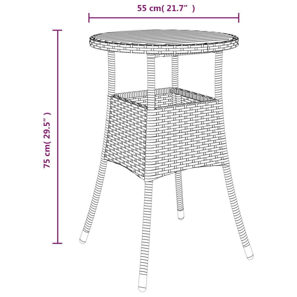 5-dijelni vrtni bistro set od poliratana s jastucima sivi Siva
