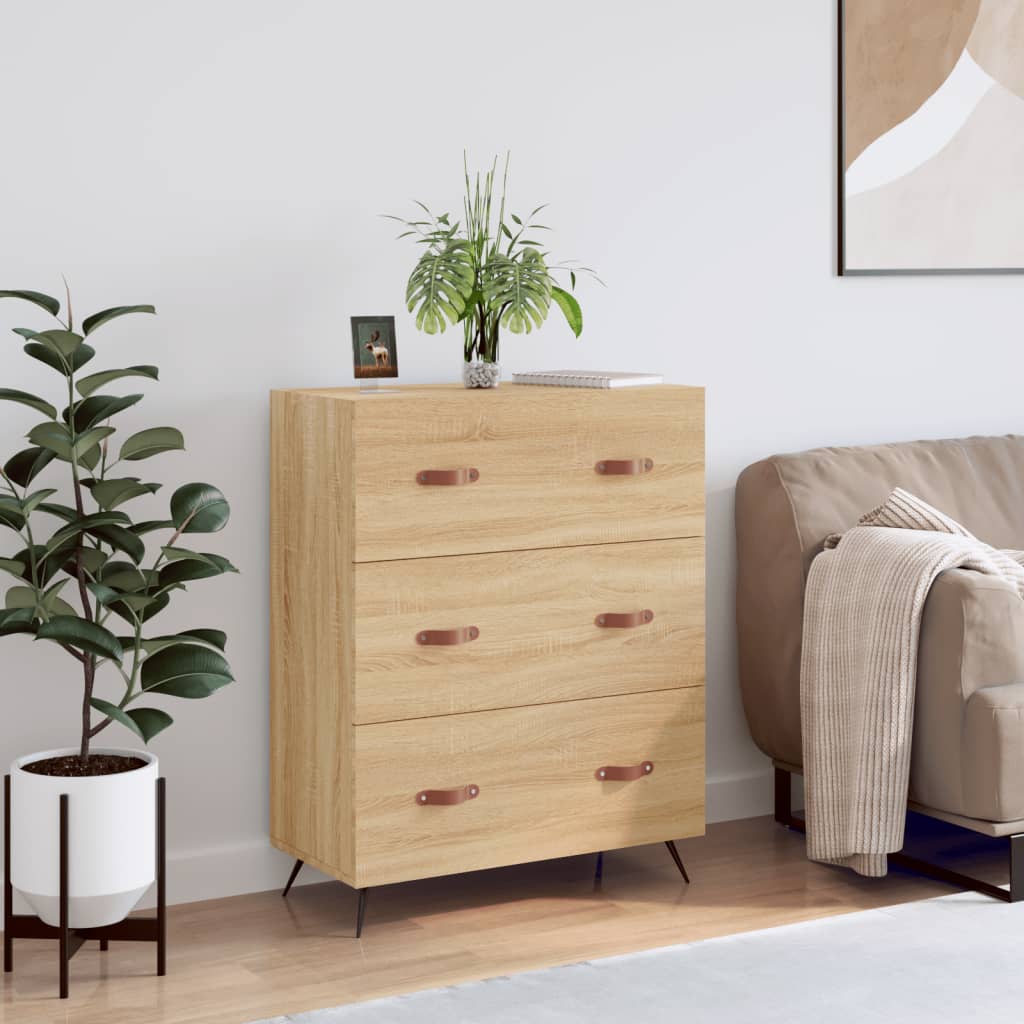 Komoda boja hrasta sonome 69,5 x 34 x 90 cm konstruirano drvo Smeđa