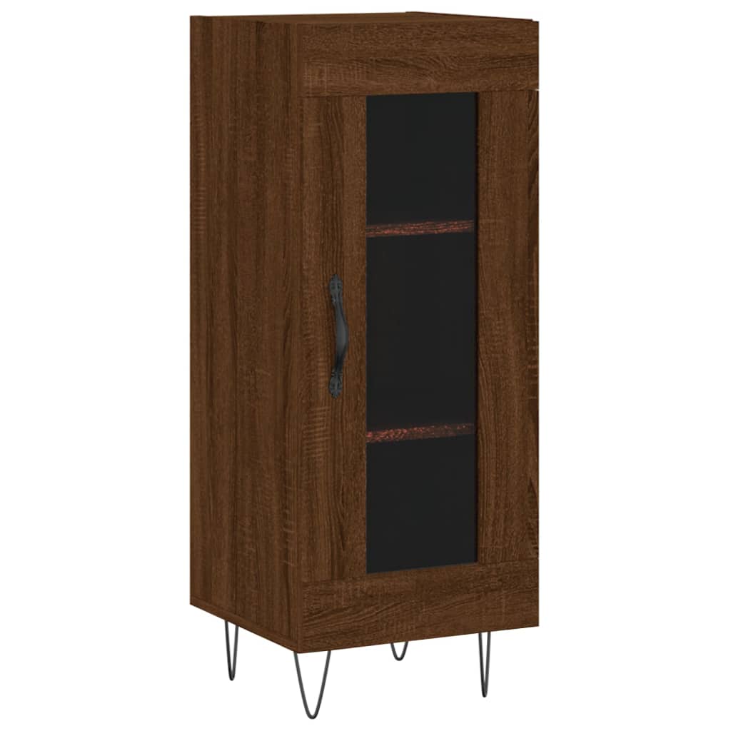 Komoda boja smeđeg hrasta 34,5 x 34 x 90 cm konstruirano drvo Smeđa