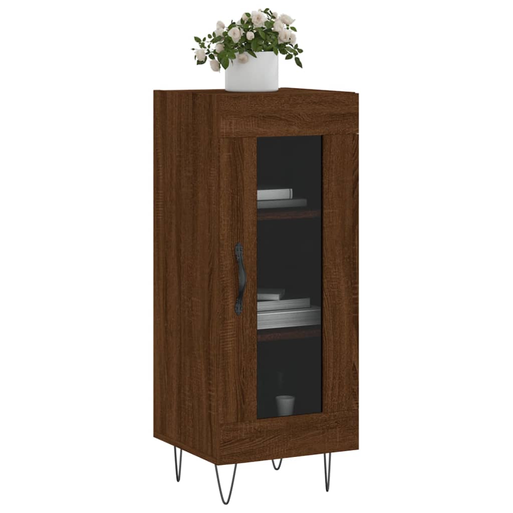 Komoda boja smeđeg hrasta 34,5 x 34 x 90 cm konstruirano drvo Smeđa
