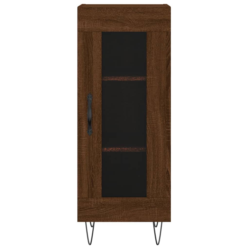 Komoda boja smeđeg hrasta 34,5 x 34 x 90 cm konstruirano drvo Smeđa