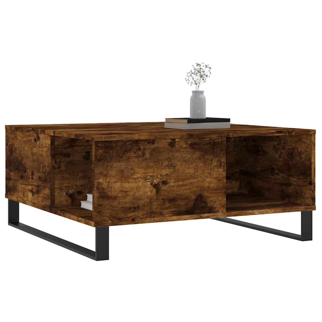 Stolić za kavu boja hrasta 80 x 80 x 36,5 cm konstruirano drvo Smeđa
