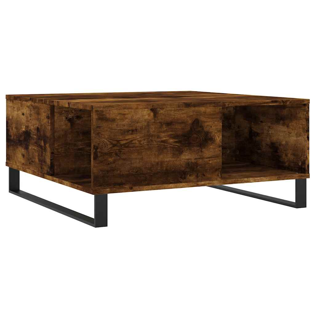 Stolić za kavu boja hrasta 80 x 80 x 36,5 cm konstruirano drvo Smeđa