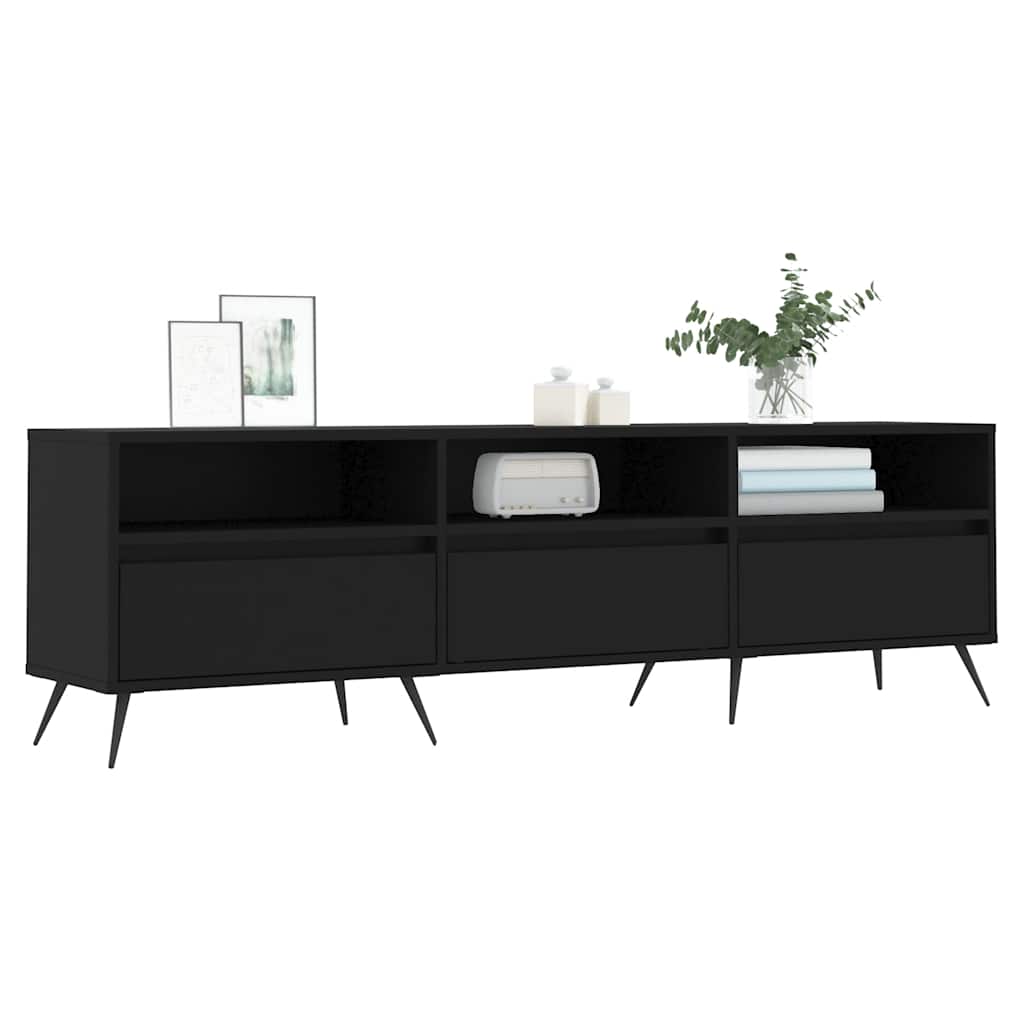 TV ormarić crni 150x30x44,5 cm od konstruiranog drva