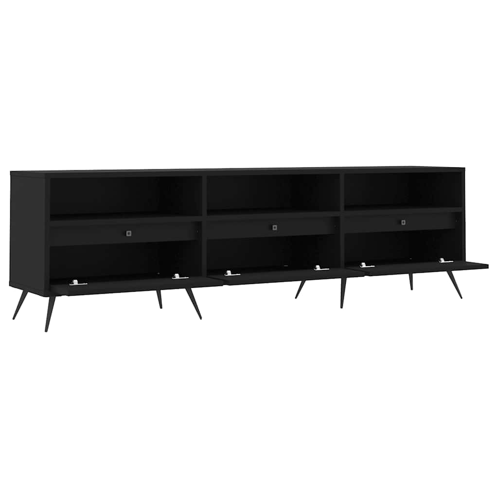 TV ormarić crni 150x30x44,5 cm od konstruiranog drva