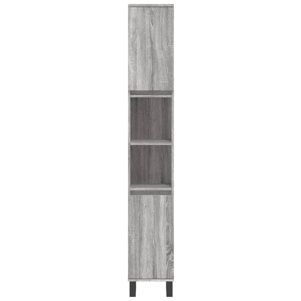 Kupaonski ormarić boja hrasta 30x30x190 cm konstruirano drvo Siva