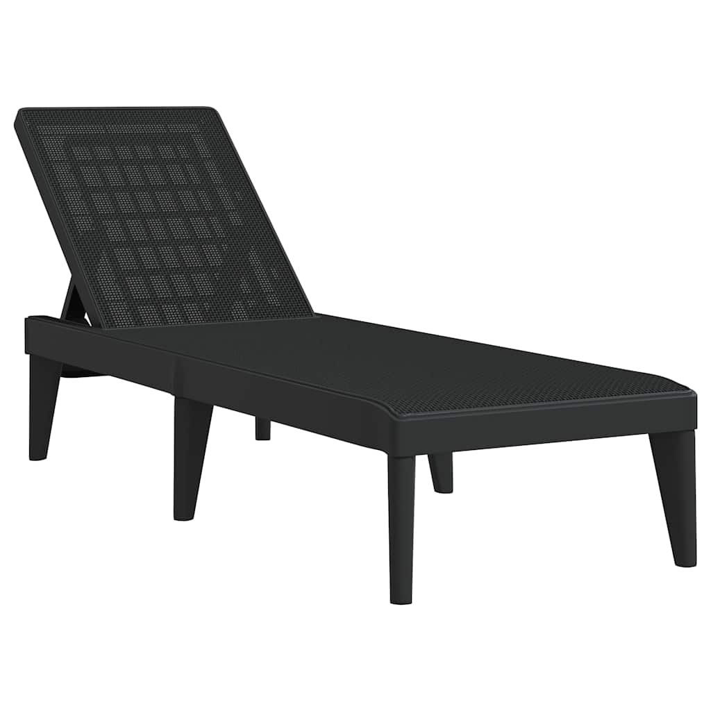 Ležaljka za sunčanje antracit 186 x 60 x 29 cm PP Antracitno siva