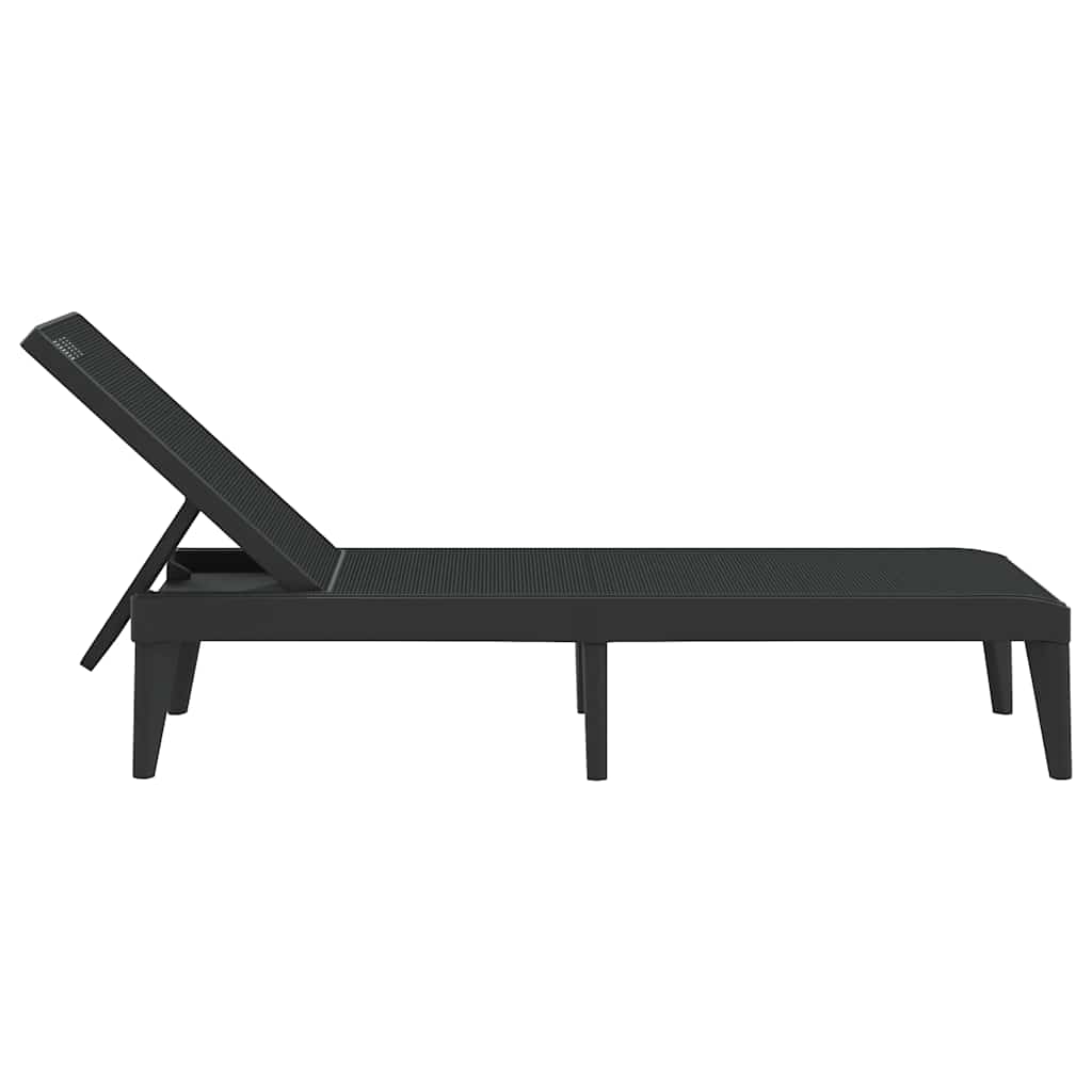 Ležaljka za sunčanje antracit 186 x 60 x 29 cm PP Antracitno siva
