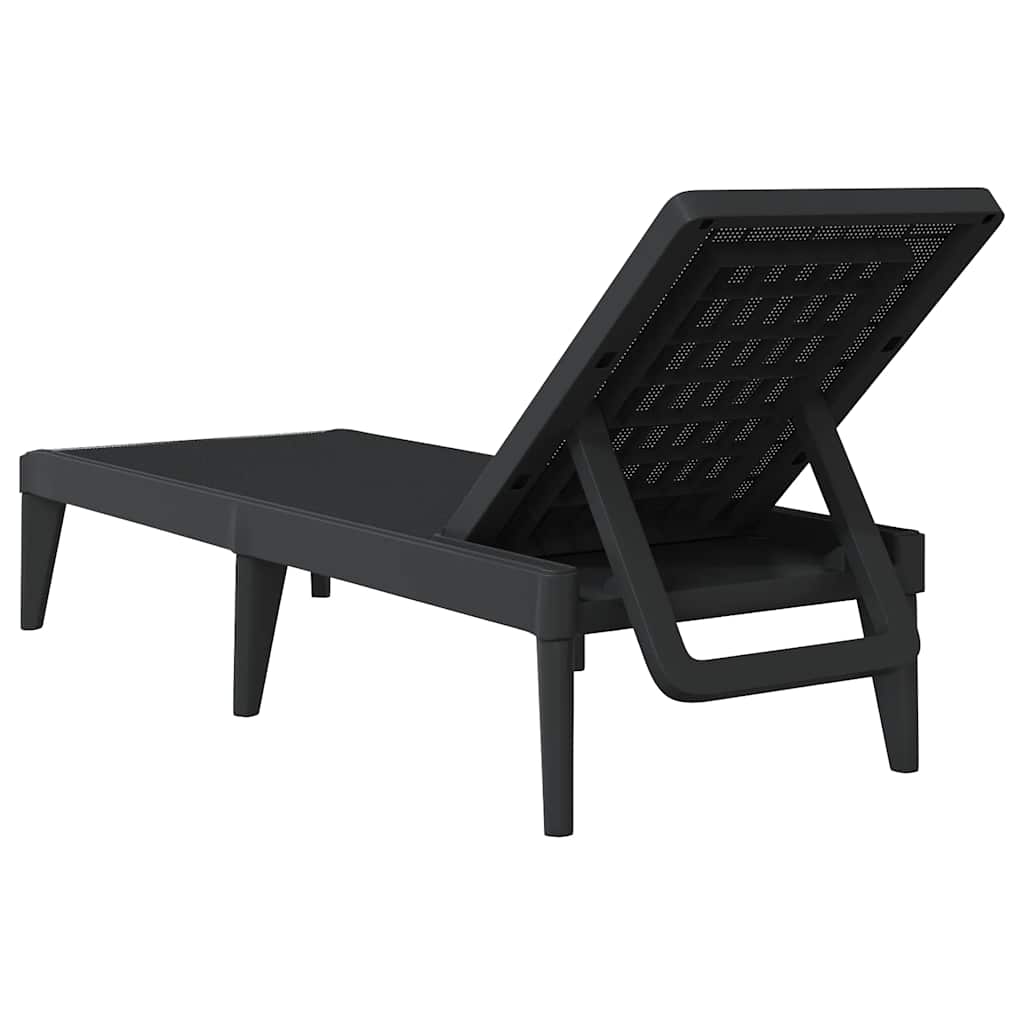Ležaljka za sunčanje antracit 186 x 60 x 29 cm PP Antracitno siva
