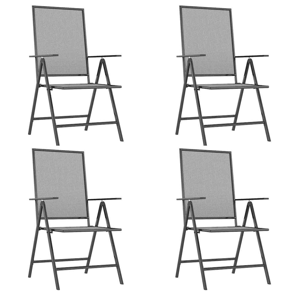 5-dijelni vrtni blagovaonski set antracit čelični Antracitno siva Dužina stola 80 cm