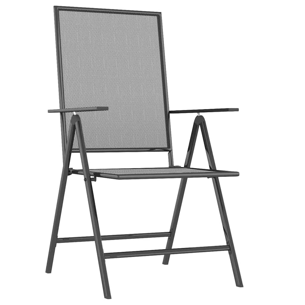 5-dijelni vrtni blagovaonski set antracit čelični Antracitno siva Dužina stola 80 cm