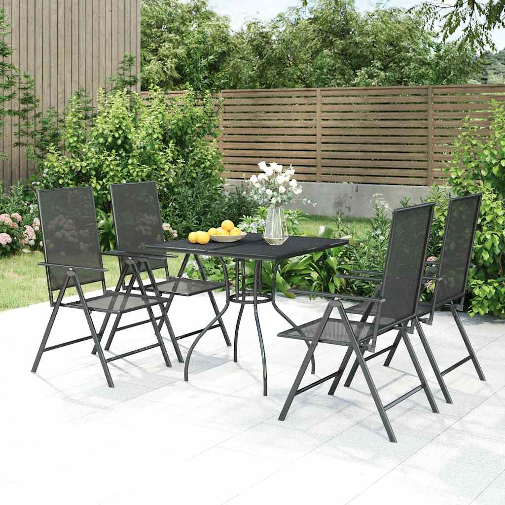 5-dijelni vrtni blagovaonski set antracit čelični Antracitno siva Dužina stola 80 cm