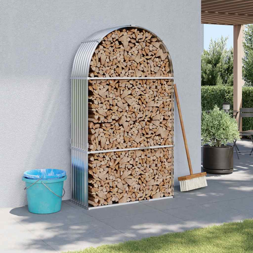 Držač za cjepanice srebrni 120x45x210 cm od pocinčanog čelika
