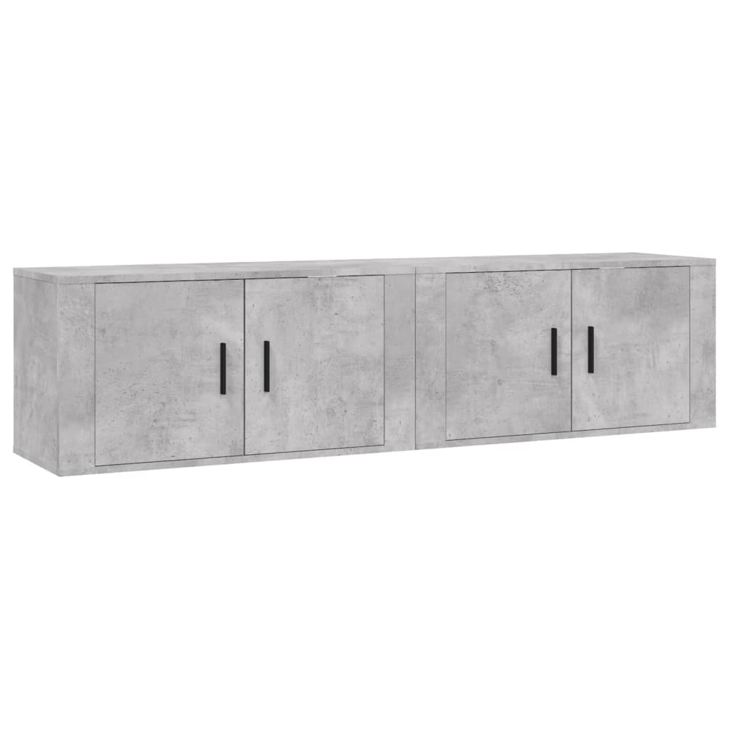 Zidni TV ormarići 2 kom siva boja betona 80x34,5x40 cm