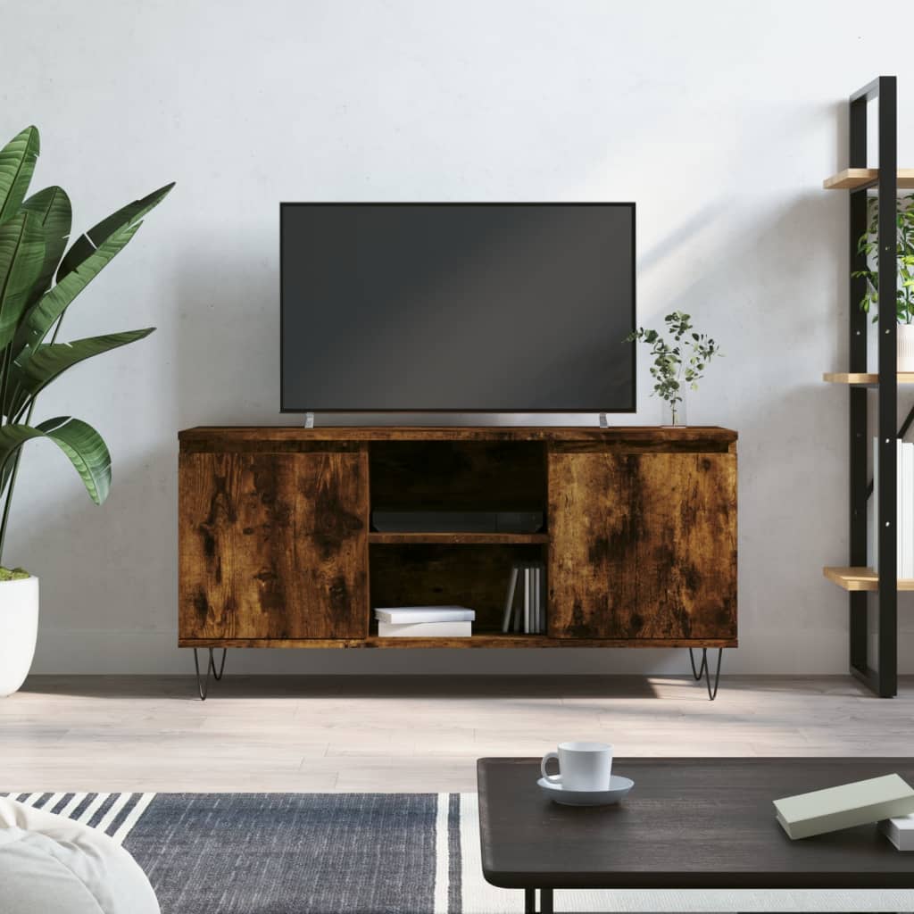 TV ormarić boja dimljenog hrasta 104x35x50 cm konstruirano drvo Smeđa