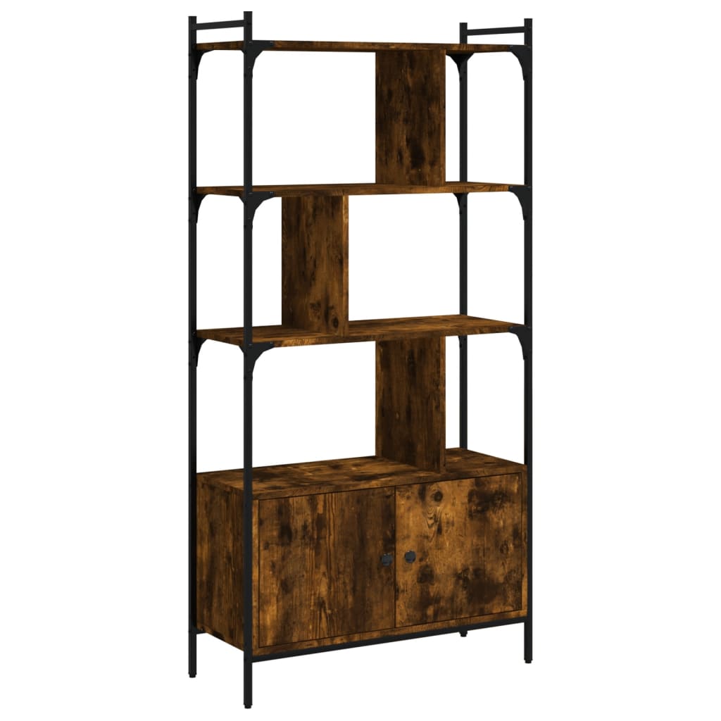 Regal za knjige s vratima boja hrasta 76,5x30x154,5 cm drveni
