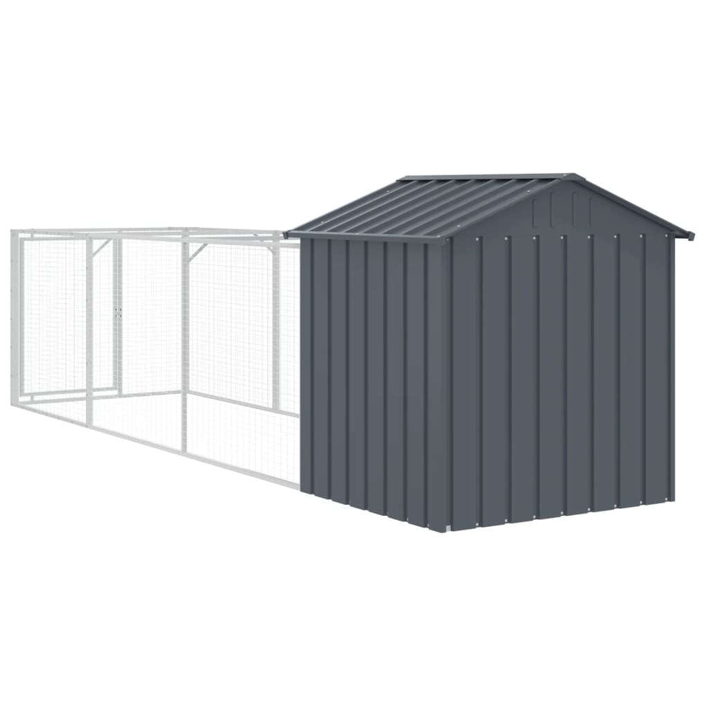Kućica za pse s krovom antracit 117x405x123 cm pocinčani čelik