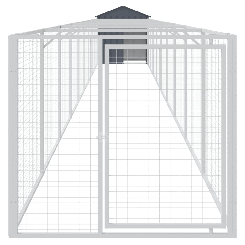 Kućica za pse s krovom antracit 117x1017x123 cm pocinčani čelik