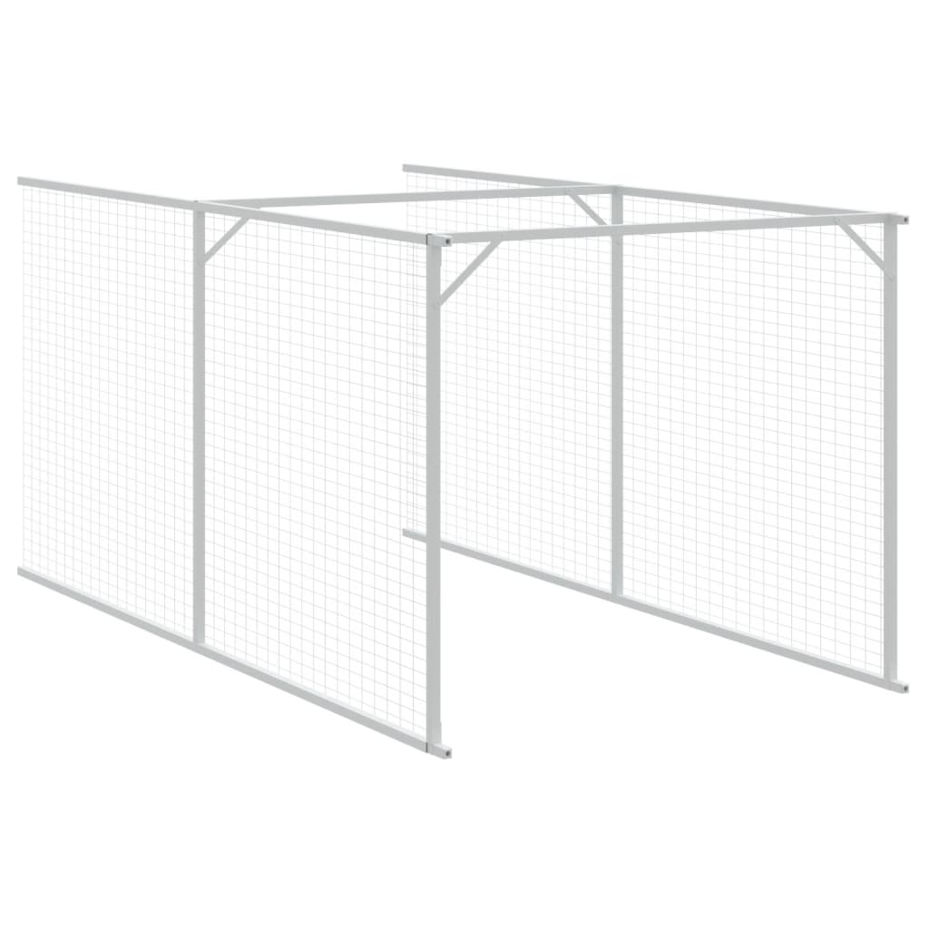 Kućica za pse s igralištem svjetlosiva 110x405x110 cm čelična