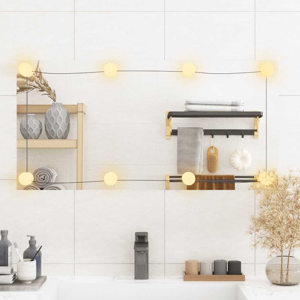 Zidno ogledalo s LED svjetlima 40 x 80 cm stakleno pravokutno