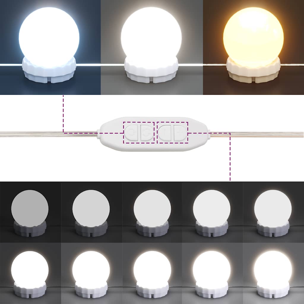 Zidno ogledalo s LED svjetlima 20 x 50 cm stakleno ovalno