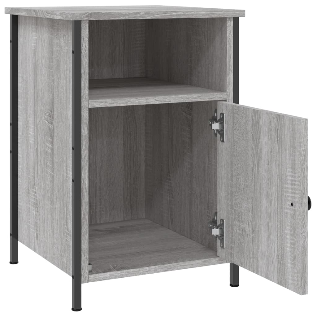 Noćni ormarići 2 kom boja hrasta 40x42x60 cm konstruirano drvo Siva