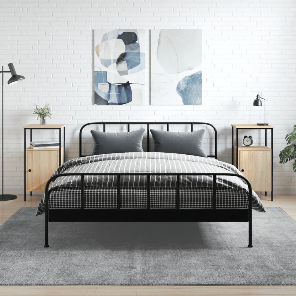 Noćni ormarići 2 kom boja hrasta 41x31x80 cm konstruirano drvo Smeđa