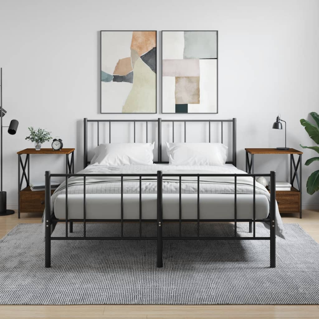 Noćni ormarići 2 kom boja hrasta 50x41x65 cm konstruirano drvo Smeđa