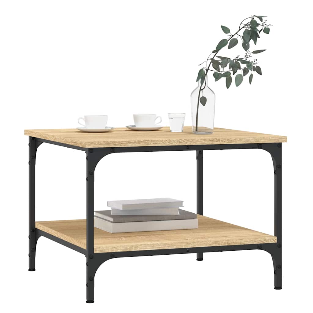 Stolić za kavu boja hrasta 55x55x40 cm konstruirano drvo Smeđa 55 x 55 x 40 cm