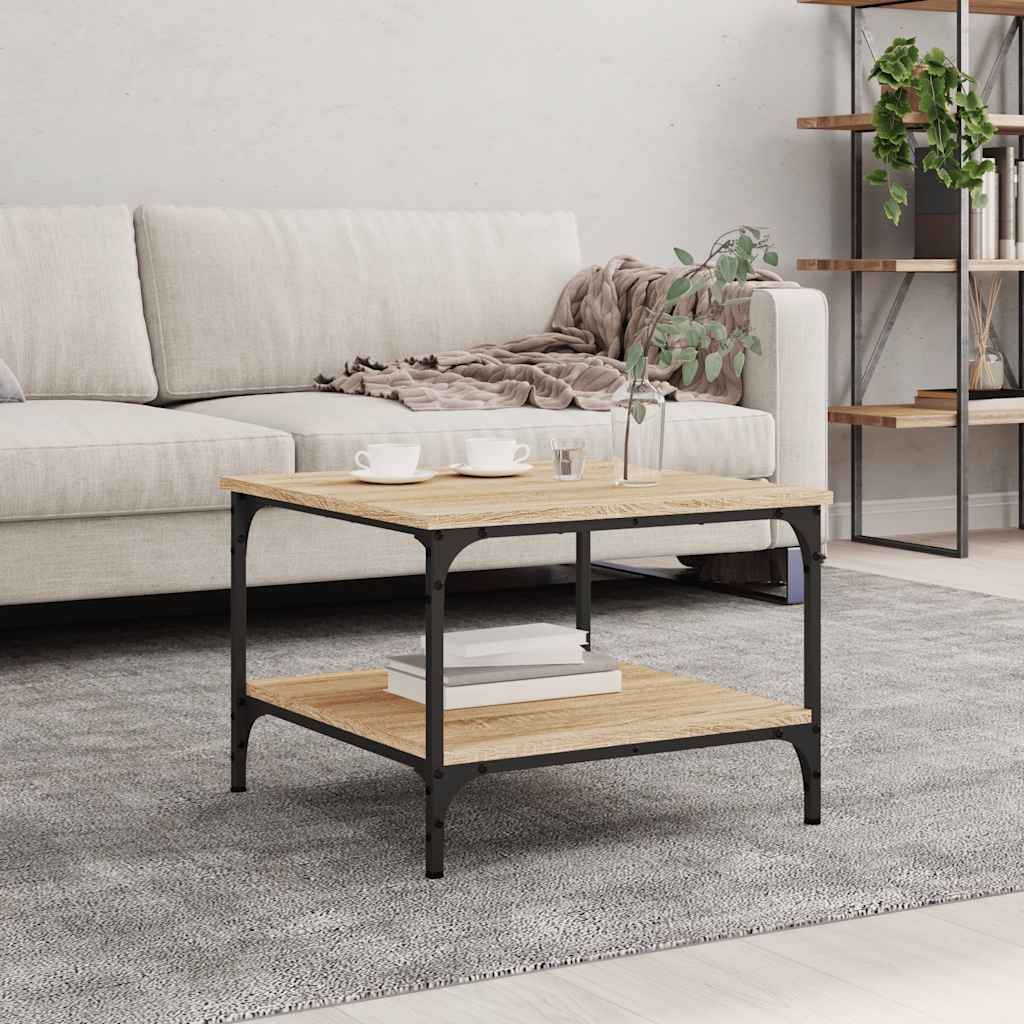 Stolić za kavu boja hrasta 55x55x40 cm konstruirano drvo Smeđa 55 x 55 x 40 cm