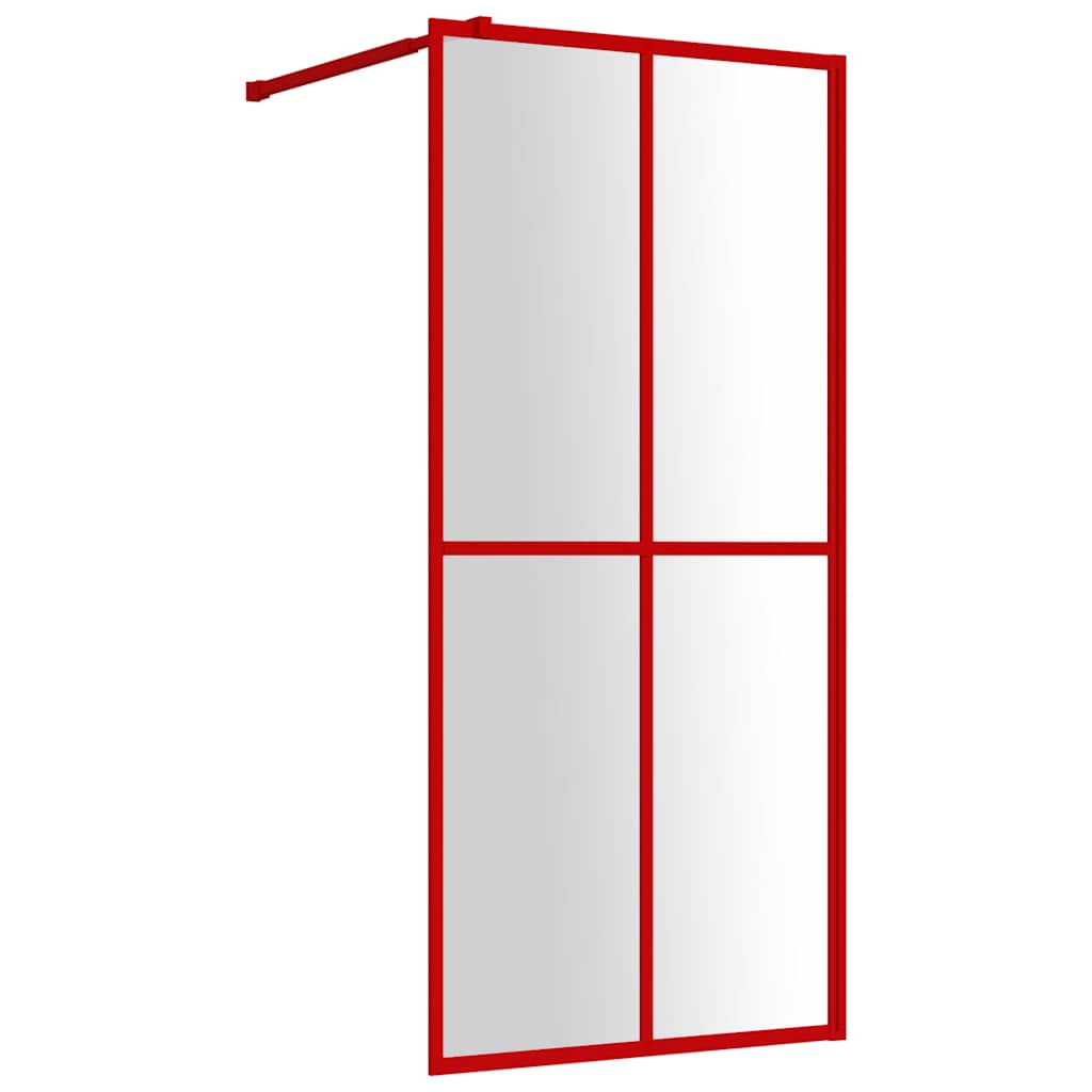 Stijenka za walk-in tuš sa staklom ESG crvena 100 x 195 cm